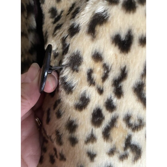 Vintage 1980's IZZI Outerwear Faux Leopard Fur Coat Jacket Plush, Women’s L - Picture 15 of 16